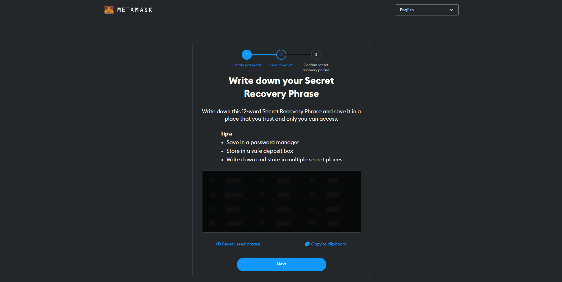Metamask Wallet Seedphrase